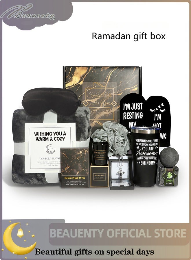 Beauenty 11PC Scented Candles & Bath Set,Birthday Gift for Men Premium Gifts Baskets for Him,Man Retirement Gifts Father Birthday Presents for Dad Husband Boyfriend Box Holiday Presents - Image 1